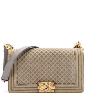 Chanel Boy Flap Bag Quilted Denim Old #220138C41B